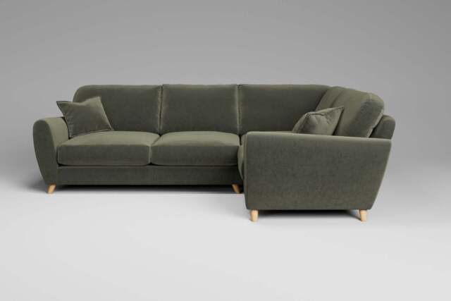 Cloud Nine - Small Corner Sofa, Luxe Woven Velvet / Pine - image 1