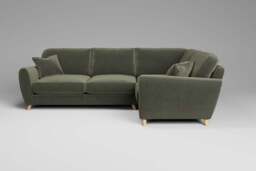 Cloud Nine - Small Corner Sofa, Luxe Woven Velvet / Pine