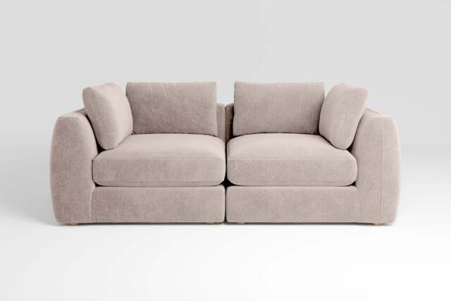 Zen - 2 Piece - Rearrangeable Modular Sofa, Cotton Blend / Bisque / Standard Back Cushions - image 1