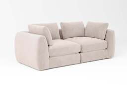Zen - 2 Piece - Rearrangeable Modular Sofa, Cotton Blend / Bisque / Standard Back Cushions - thumbnail 3