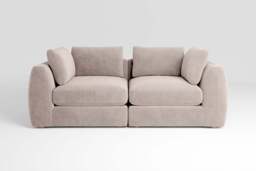 Zen - 2 Piece - Rearrangeable Modular Sofa, Cotton Blend / Bisque / Standard Back Cushions - thumbnail 1