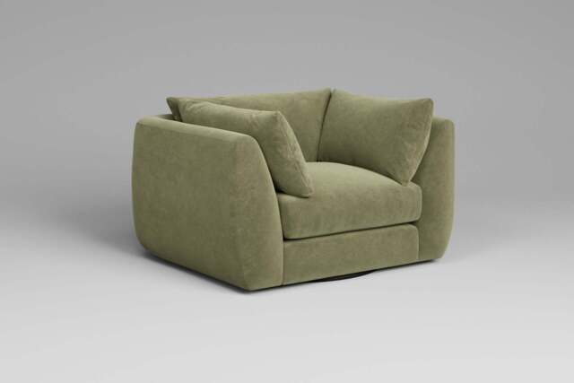 Utopia - Loveseat - Rearrangeable Modular Sofa, Cotton Blend / Jade / Tailored Trim - image 1
