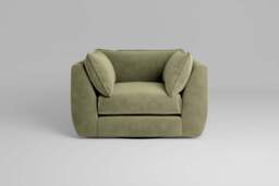 Utopia - Loveseat - Rearrangeable Modular Sofa, Cotton Blend / Jade / Tailored Trim - thumbnail 2
