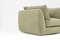 Utopia - Loveseat - Rearrangeable Modular Sofa, Cotton Blend / Jade / Tailored Trim - thumbnail 3
