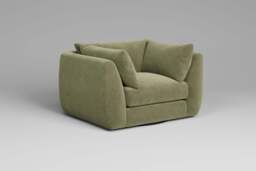 Utopia - Loveseat - Rearrangeable Modular Sofa, Cotton Blend / Jade / Tailored Trim