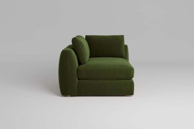 Zen - All-in-one - Corner, left & right arm, Soft Touch Velvet / Avocado / Standard Back Cushions - image 1