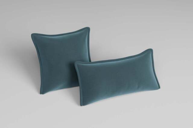 2 Scatter Cushions, Soft Touch Velvet / Sea Green