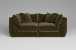 Utopia - Luxe Woven Velvet - Forest Green (Tailored Trim) - 2 Week Delivery, Footstool