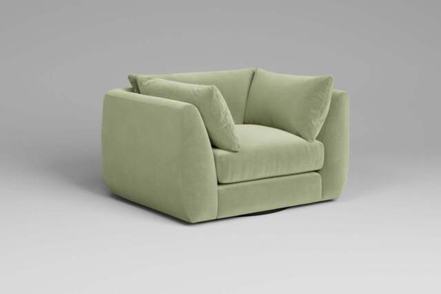 Utopia - Loveseat - Rearrangeable Modular Sofa, Brushed Wool Feel / Sage / Tailored Trim - image 1
