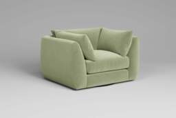 Utopia - Loveseat - Rearrangeable Modular Sofa, Brushed Wool Feel / Sage / Tailored Trim - thumbnail 1