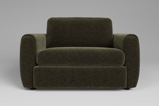 Tranquil - Loveseat, Plush Chenille / Woodland Green - image 1