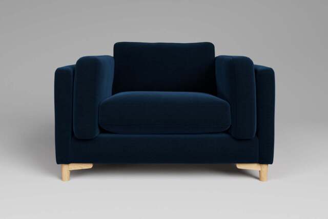 Fusion - Large Chair, Soft Touch Velvet / Royal Blue