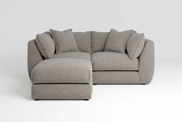 Utopia - 2 Piece with Footstool - Rearrangeable Modular Sofa, Boucle / Mink / Casual Trim - image 1