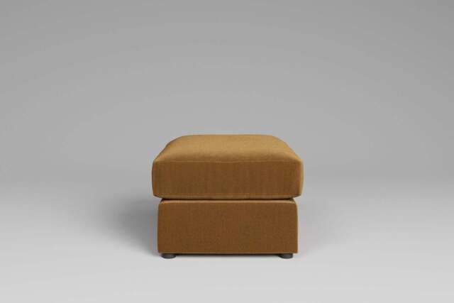 7th Heaven Maxi - Small Storage Stool, Luxe Woven Velvet / Old Gold