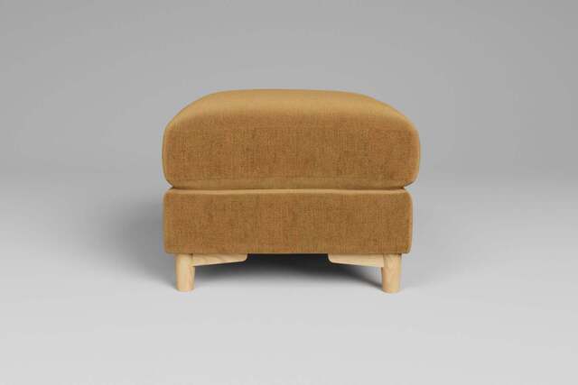 Fusion - Footstool (Small), Luxe Woven Velvet / Old Gold