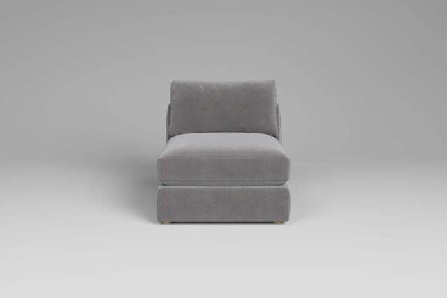 Zen - Armless Piece, Brushed Wool Feel / Pewter / Full-Width Back Cushions - image 1