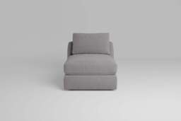 Zen - Armless Piece, Brushed Wool Feel / Pewter / Full-Width Back Cushions - thumbnail 2
