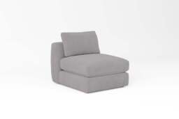 Zen - Armless Piece, Brushed Wool Feel / Pewter / Full-Width Back Cushions - thumbnail 3