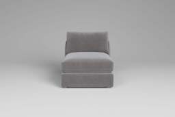 Zen - Armless Piece, Brushed Wool Feel / Pewter / Full-Width Back Cushions - thumbnail 1