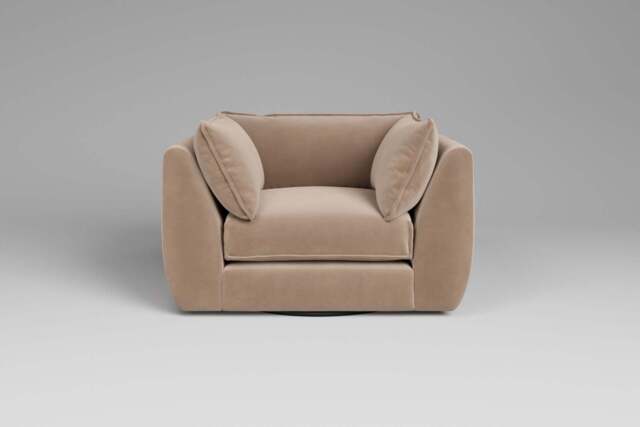 Utopia - Loveseat - Rearrangeable Modular Sofa, Soft Touch Velvet / Soft Mink / Casual Trim - image 1