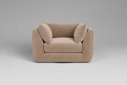 Utopia - Loveseat - Rearrangeable Modular Sofa, Soft Touch Velvet / Soft Mink / Casual Trim - thumbnail 4