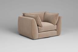 Utopia - Loveseat - Rearrangeable Modular Sofa, Soft Touch Velvet / Soft Mink / Casual Trim - thumbnail 2