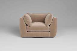 Utopia - Loveseat - Rearrangeable Modular Sofa, Soft Touch Velvet / Soft Mink / Casual Trim