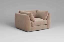 Utopia - Loveseat - Rearrangeable Modular Sofa, Soft Touch Velvet / Soft Mink / Casual Trim - thumbnail 3