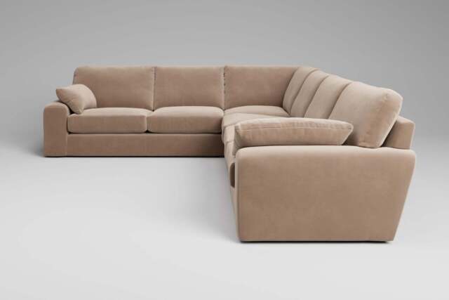 7th Heaven Maxi - Extra Large Corner Sofa, Soft Touch Velvet / Soft Mink