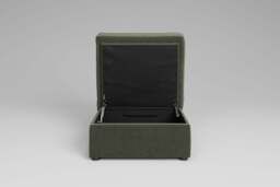 Serenity - Small Storage Stool, Luxe Woven Velvet / Pine - thumbnail 2