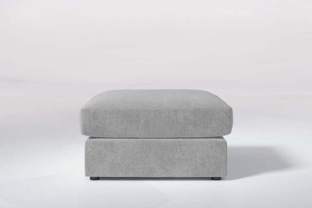 Large Storage Stool, Soft Woven Chenille / Pure - image 1