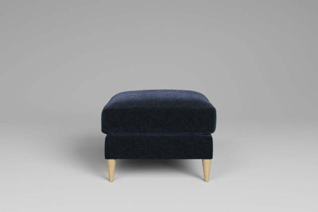hush - footstool, Plush Chenille / Deep Mineral