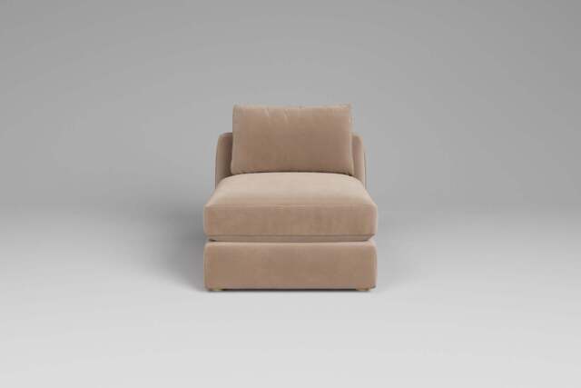 Zen - Armless Piece, Soft Touch Velvet / Soft Mink / Standard Back Cushions - image 1