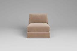 Zen - Armless Piece, Soft Touch Velvet / Soft Mink / Standard Back Cushions - thumbnail 3
