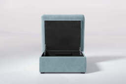 Muse - Small Storage Stool, Cotton Blend / Topaz - thumbnail 2