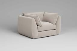 Utopia - Loveseat - Rearrangeable Modular Sofa, Plush Chenille / Chalk / Tailored Trim - thumbnail 3