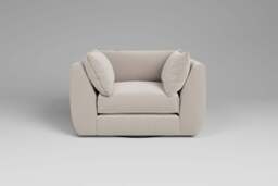 Utopia - Loveseat - Rearrangeable Modular Sofa, Plush Chenille / Chalk / Tailored Trim - thumbnail 2