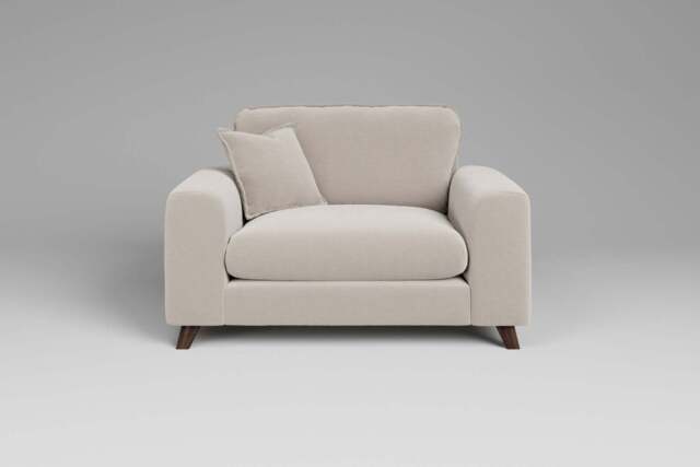 Serenity - Loveseat, Plush Chenille / Chalk - image 1