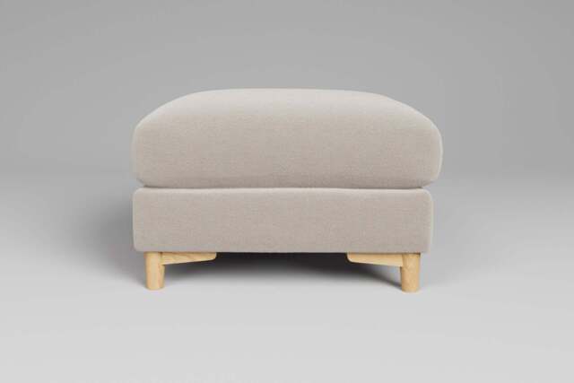 Fusion - Footstool (Medium), Plush Chenille / Chalk - image 1