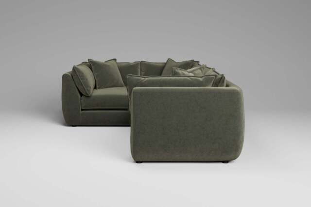 Utopia - 4 Piece - Rearrangeable Modular Sofa, Luxe Woven Velvet / Pine / Casual Trim - image 1