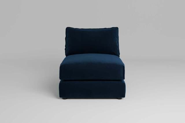 Utopia - Armless - Rearrangeable Modular Sofa, Soft Touch Velvet / Royal Blue / Casual Trim