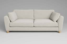 Outlet - Daydream - 4 Seater - Luxe Woven Velvet - Snow with classic turned light feet