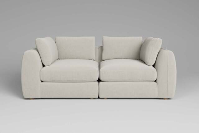 Zen - 2 Piece - Rearrangeable Modular Sofa, Luxe Woven Velvet / Snow / Standard Back Cushions - image 1
