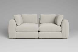 Zen - 2 Piece - Rearrangeable Modular Sofa, Luxe Woven Velvet / Snow / Standard Back Cushions - thumbnail 1