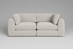 Zen - 2 Piece - Rearrangeable Modular Sofa, Luxe Woven Velvet / Snow / Standard Back Cushions - thumbnail 3