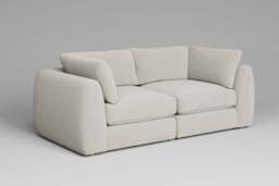 Zen - 2 Piece - Rearrangeable Modular Sofa, Luxe Woven Velvet / Snow / Standard Back Cushions - thumbnail 5