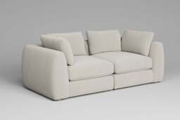 Zen - 2 Piece - Rearrangeable Modular Sofa, Luxe Woven Velvet / Snow / Standard Back Cushions - thumbnail 2