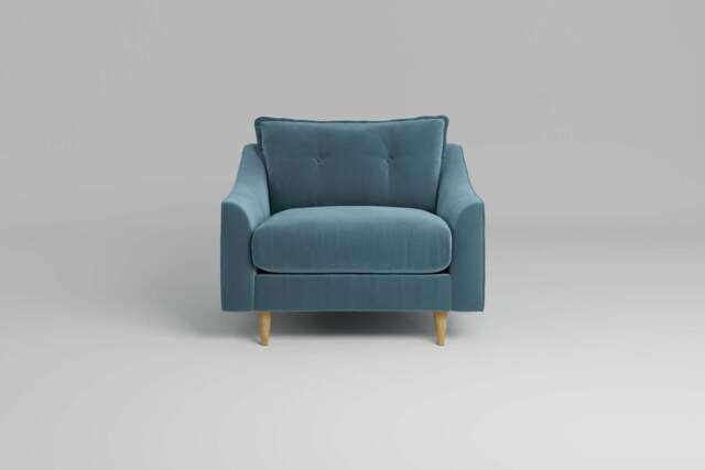 hush - Loveseat, Soft Touch Velvet / Sea Green