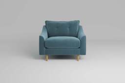 hush - Loveseat, Soft Touch Velvet / Sea Green