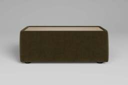 Zen - Side Table - Rearrangeable Modular Sofa, Oak / Luxe Woven Velvet / Forest Green